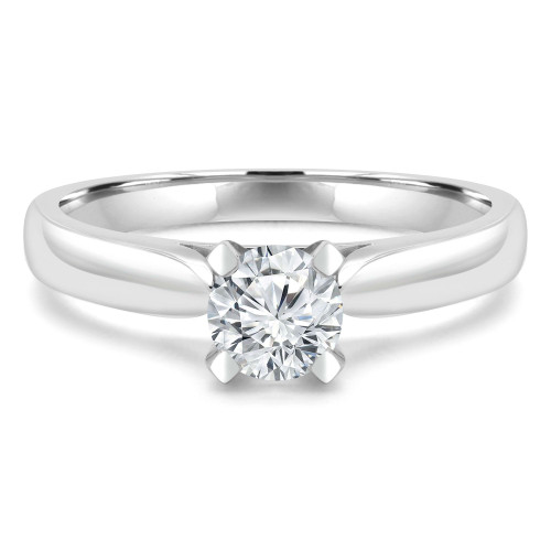 Round Lab Created Diamond Solitaire Engagement Ring in White Gold (MVSS1010-W)