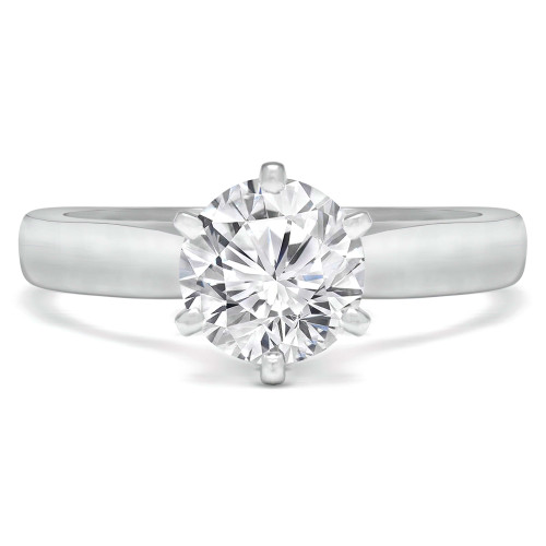 Round Lab Created Diamond 6-Prong Solitaire Engagement Ring in White Gold (MVSS1015-W)
