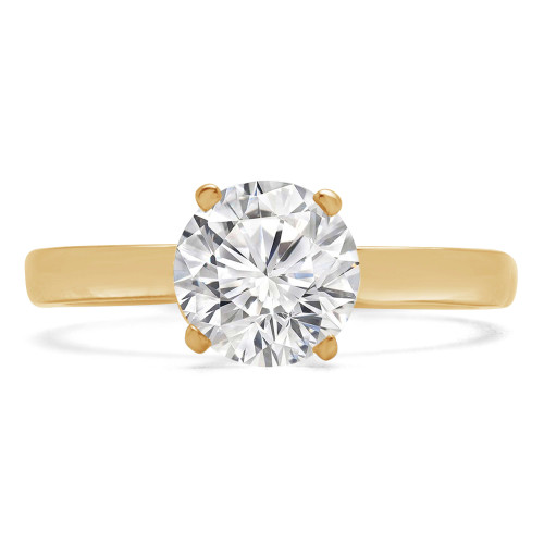 Round Lab Created Diamond Solitaire Engagement Ring in Yellow Gold (MVSS1044-Y)