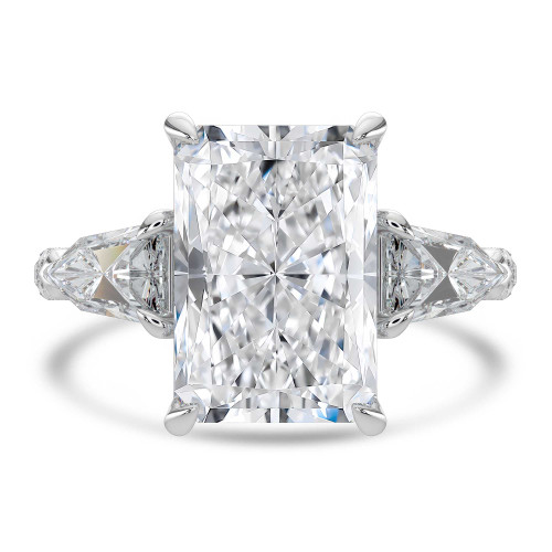 Radiant Lab Created Diamond Three-stone with Accents Three-Stone Engagement Ring in White Gold (MVSX1045-W)