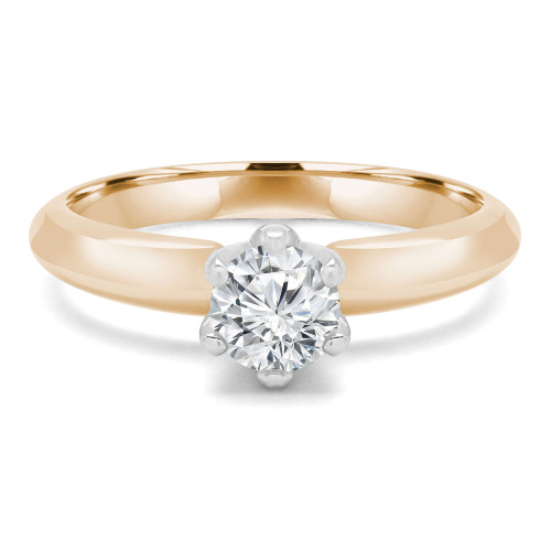 Round Diamond 6-Prong Solitaire Engagement Ring in Yellow Gold (MVSS0009-Y)