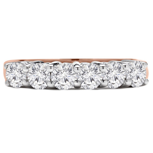 Round Diamond Six-Stone Anniversary Wedding Band Ring in Rose Gold (MVSX0007-R)