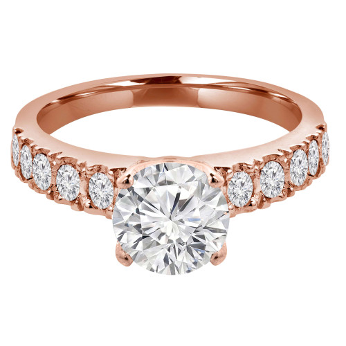 Round Lab Created Diamond Solitaire with Accents Engagement Ring in Yellow Gold (MVSLG1122-Y)