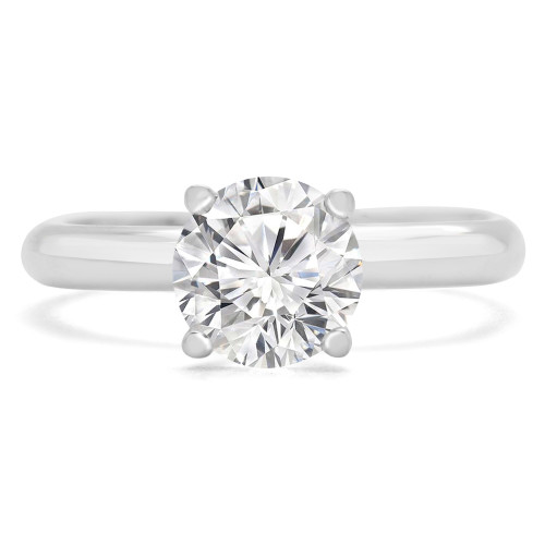 Round Lab Created Diamond Solitaire Engagement Ring in White Gold (MVSLG1190-W)