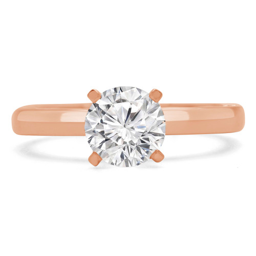 Round Lab Created Diamond Solitaire with Accents Engagement Ring in Rose Gold (MVSLG1195-R)