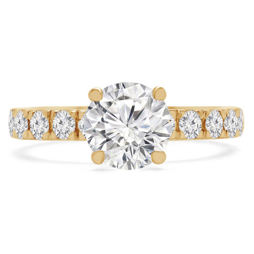 Round Lab Created Diamond Solitaire with Accents Engagement Ring in Yellow Gold (MVSLG1201-Y)