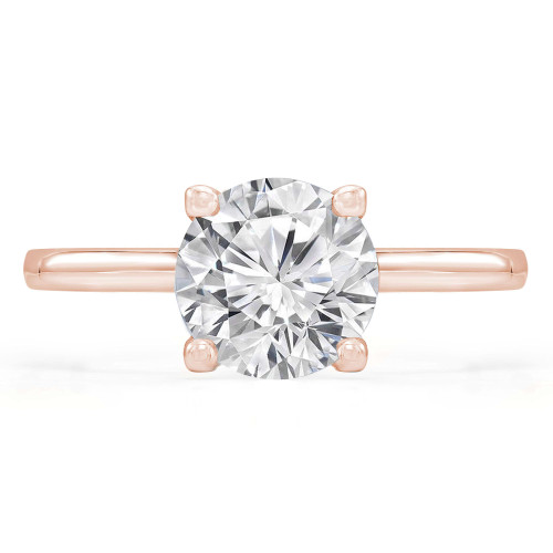 Round Lab Created Diamond Solitaire Engagement Ring in Rose Gold (MVSLG1269-R)