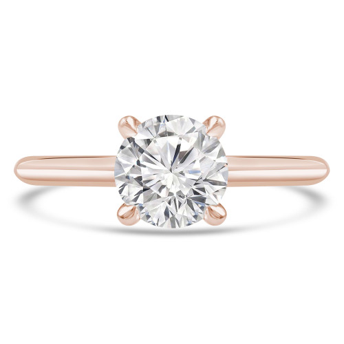 Round Lab Created Diamond Solitaire Engagement Ring in Rose Gold (MVSLG1270-R)
