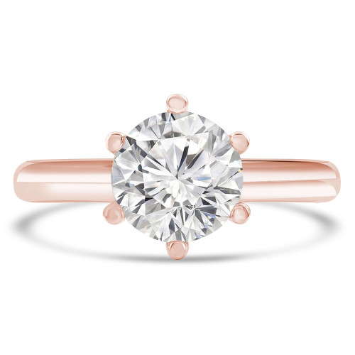 Round Lab Created Diamond 6-Prong Solitaire Engagement Ring in Rose Gold (MVSLG1274-R)