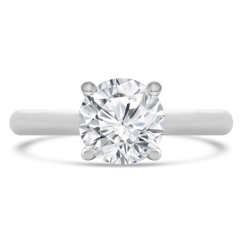 Round Lab Created Diamond Cathedral Solitaire Engagement Ring in White Gold (MVSLG1280-W)