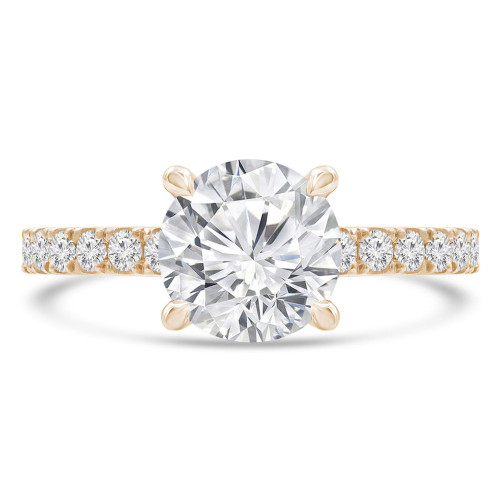 Round Lab Created Diamond Solitaire with Accents Engagement Ring in Yellow Gold (MVSLG1293-Y)