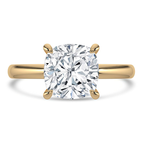 Cushion Lab Created Diamond Solitaire Engagement Ring in Yellow Gold (MVSLG1334-Y)