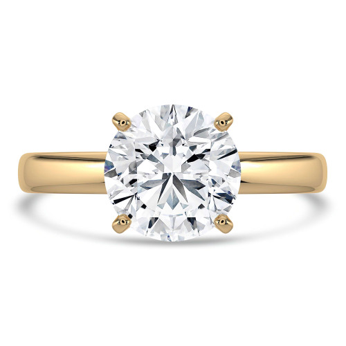 Round Lab Created Diamond Tapered Solitaire Engagement Ring in Yellow Gold (MVSLG1336-Y)