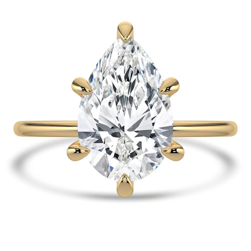 Pear Lab Created Diamond Solitaire Engagement Ring in Yellow Gold (MVSLG1353-Y)
