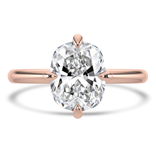 Cushion Lab Created Diamond Compass Prong Solitaire Engagement Ring in Rose Gold (MVSLG1357-R)