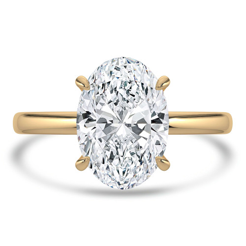 Oval Lab Created Diamond Solitaire Engagement Ring in Yellow Gold (MVSLG1362-Y)