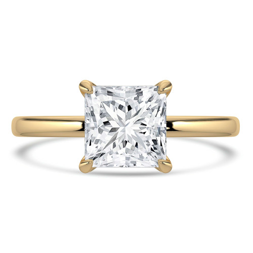 Princess Lab Created Diamond Solitaire Engagement Ring in Yellow Gold (MVSLG1374-Y)