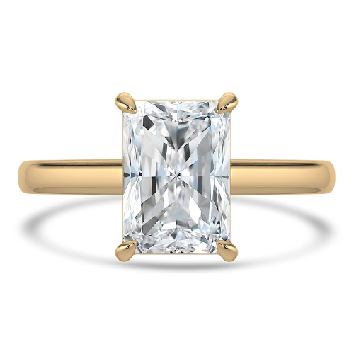 Radiant Lab Created Diamond Cathedral Open Bridge Solitaire Engagement Ring in Yellow Gold (MVSLG1376-Y)