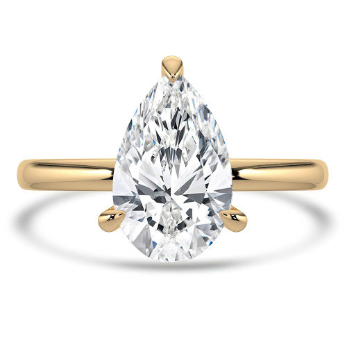 Pear Lab Created Diamond Hidden Halo Solitaire with Accents Engagement Ring in Yellow Gold (MVSLG1384-Y)