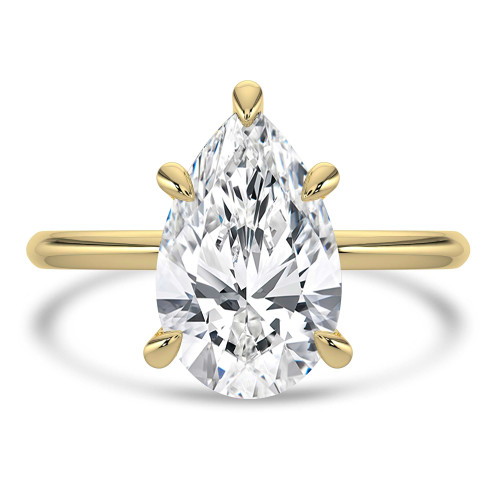 Pear Lab Created Diamond Solitaire Engagement Ring in Yellow Gold (MVSLG1430-Y)