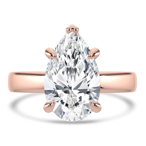Pear Lab Created Diamond Solitaire Engagement Ring in Rose Gold (MVSLG1442-R)