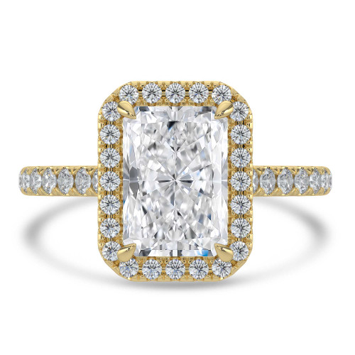 Radiant Lab Created Diamond Radiant Halo Halo Engagement Ring in Yellow Gold (MVSLG1640-Y)