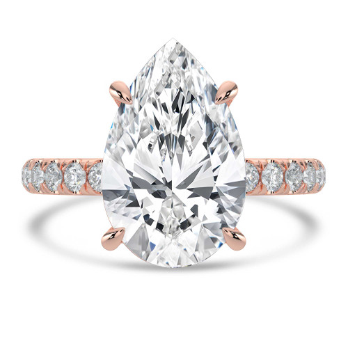 Pear Lab Created Diamond Solitaire with Accents Engagement Ring in Rose Gold (MVSLG1719-R)