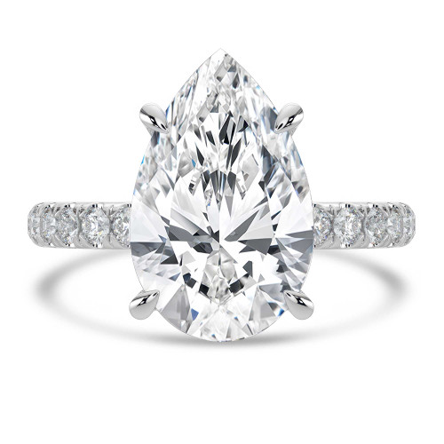 Pear Lab Created Diamond Solitaire with Accents Engagement Ring in White Gold (MVSLG1719-W)