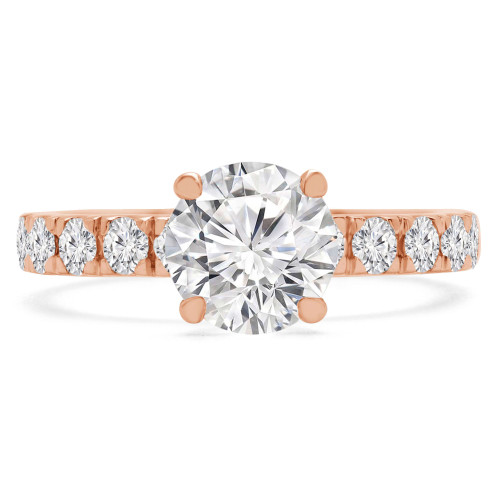 Round Diamond Solitaire with Accents Engagement Ring in Rose Gold (MVS0201-R)