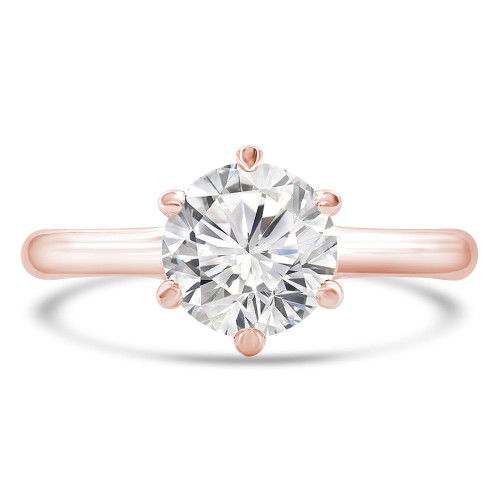 Round Diamond 6-Prong Trellis Solitaire Engagement Ring in Rose Gold (MVS0271-R)