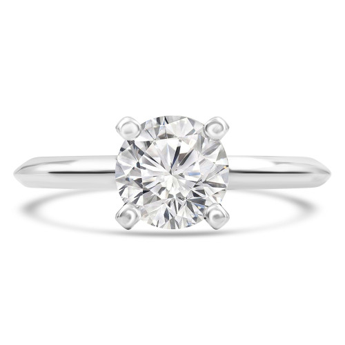Round Diamond Knife Edge Solitaire Engagement Ring in White Gold (MVS0279-W)