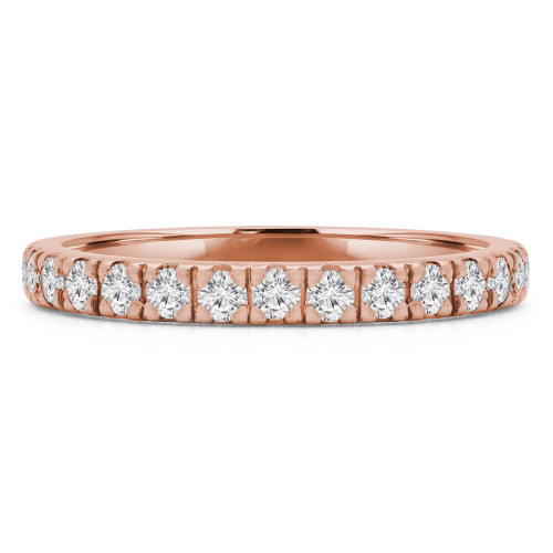 Round Lab Created Diamond Semi-Eternity Wedding Band Ring in Rose Gold (MVSXB1004-R)