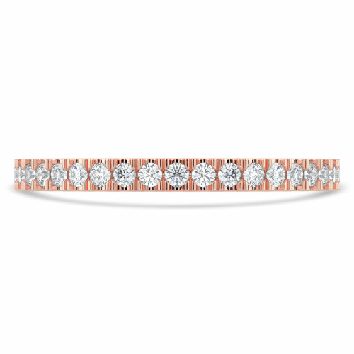 Round Lab Created Diamond Semi-Eternity Wedding Band Ring in Rose Gold (MVSXB1006-R)