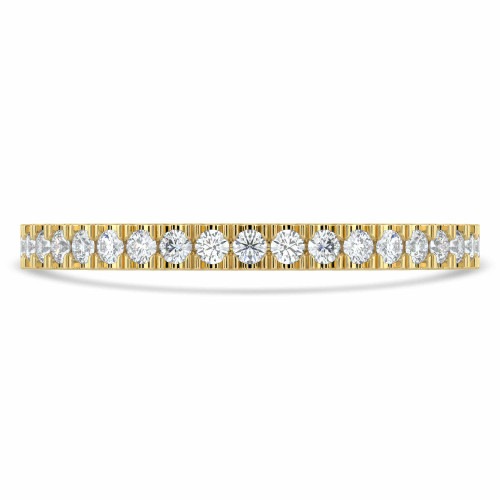 Round Lab Created Diamond Semi-Eternity Wedding Band Ring in Yellow Gold (MVSXB1006-Y)