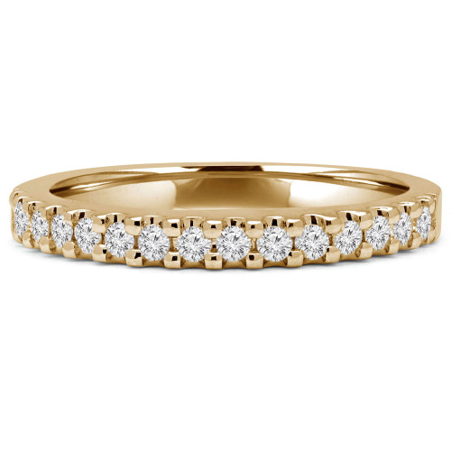 Round Lab Created Diamond Semi-Eternity Wedding Band Ring in Yellow Gold (MVSXB1008-Y)
