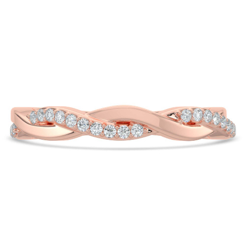 Round Lab Created Diamond Infinity Semi-Eternity Wedding Band Ring in Rose Gold (MVSXB1015-R)