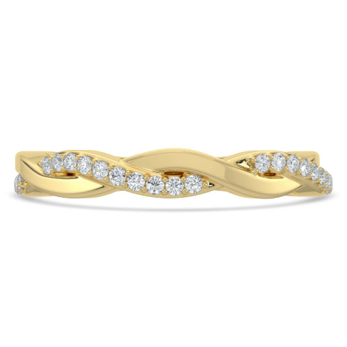 Round Lab Created Diamond Infinity Semi-Eternity Wedding Band Ring in Yellow Gold (MVSXB1015-Y)