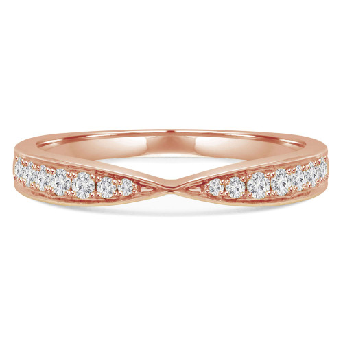 Round Lab Created Diamond Semi-Eternity Wedding Band Ring in Rose Gold (MVSXB1018-R)