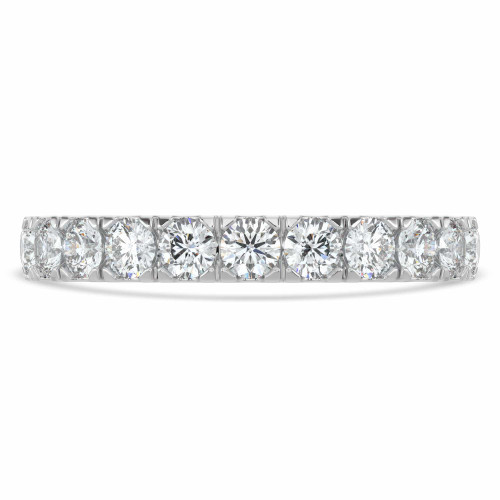 Round Lab Created Diamond Semi-Eternity Wedding Band Ring in White Gold (MVSXB1039-W)