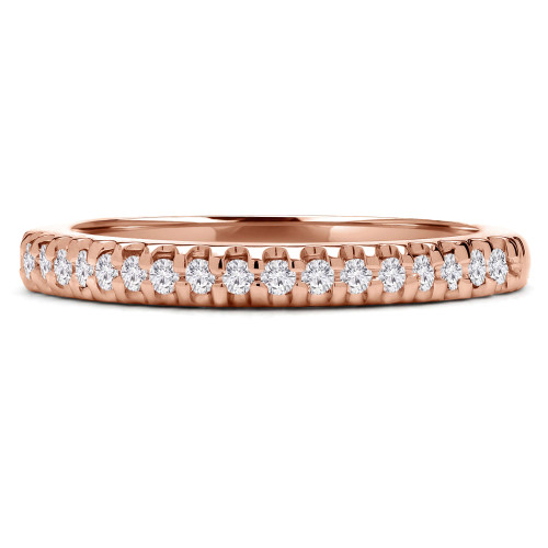 Round Lab Created Diamond Semi-Eternity Wedding Band Ring in Rose Gold (MVSXB1046-R)