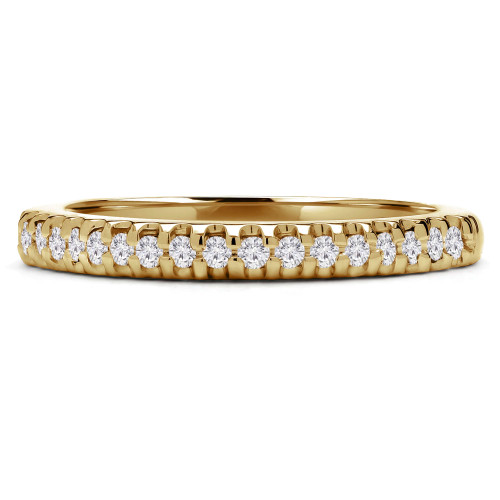 Round Lab Created Diamond Semi-Eternity Wedding Band Ring in Yellow Gold (MVSXB1046-Y)