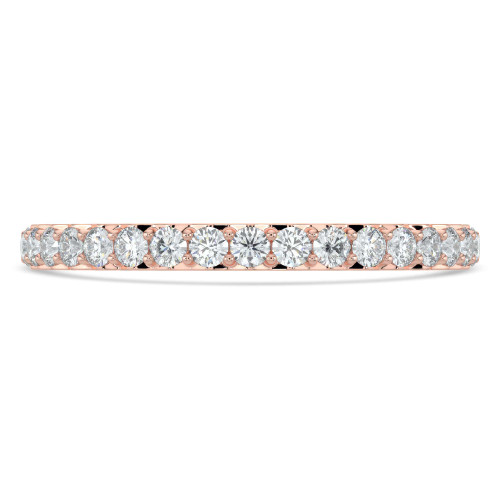 Round Lab Created Diamond Semi-Eternity Wedding Band Ring in Rose Gold (MVSXB1048-R)