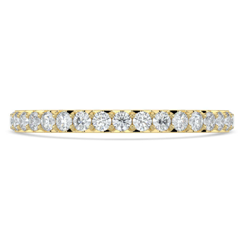 Round Lab Created Diamond Semi-Eternity Wedding Band Ring in Yellow Gold (MVSXB1048-Y)