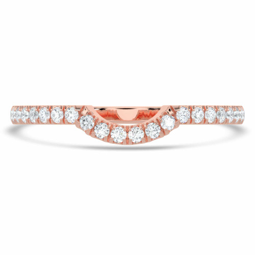 Round Lab Created Diamond Semi-Eternity Wedding Band Ring in Rose Gold (MVSXB1055-R)