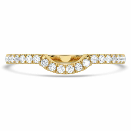 Round Lab Created Diamond Semi-Eternity Wedding Band Ring in Yellow Gold (MVSXB1055-Y)