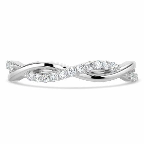 Round Lab Created Diamond Semi-Eternity Wedding Band Ring in White Gold (MVSXB1056-W)