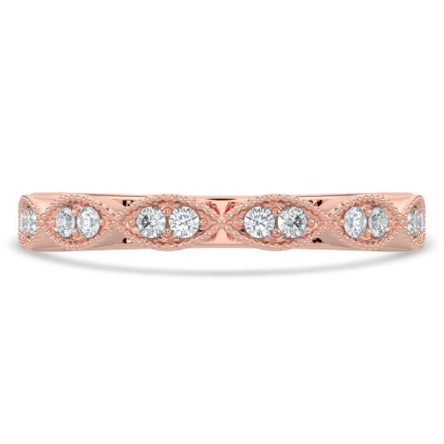 Round Lab Created Diamond Semi-Eternity Wedding Band Ring in Rose Gold (MVSXB1057-R)