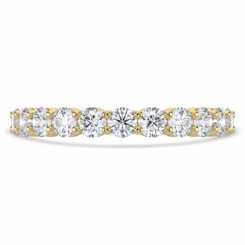Round Lab Created Diamond Semi-Eternity Wedding Band Ring in Yellow Gold (MVSXB1058-Y)