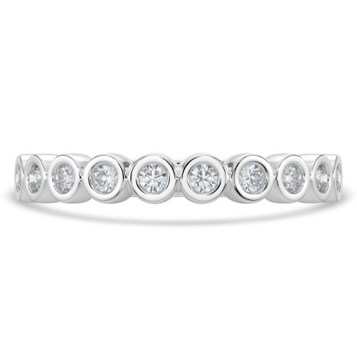 Round Lab Created Diamond Semi-Eternity Wedding Band Ring in White Gold (MVSXB1061-W)