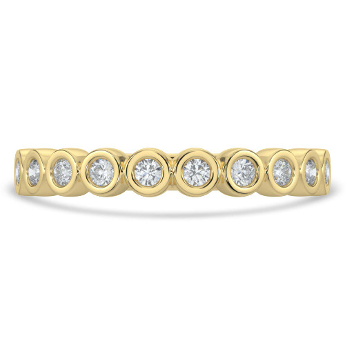 Round Lab Created Diamond Semi-Eternity Wedding Band Ring in Yellow Gold (MVSXB1061-Y)